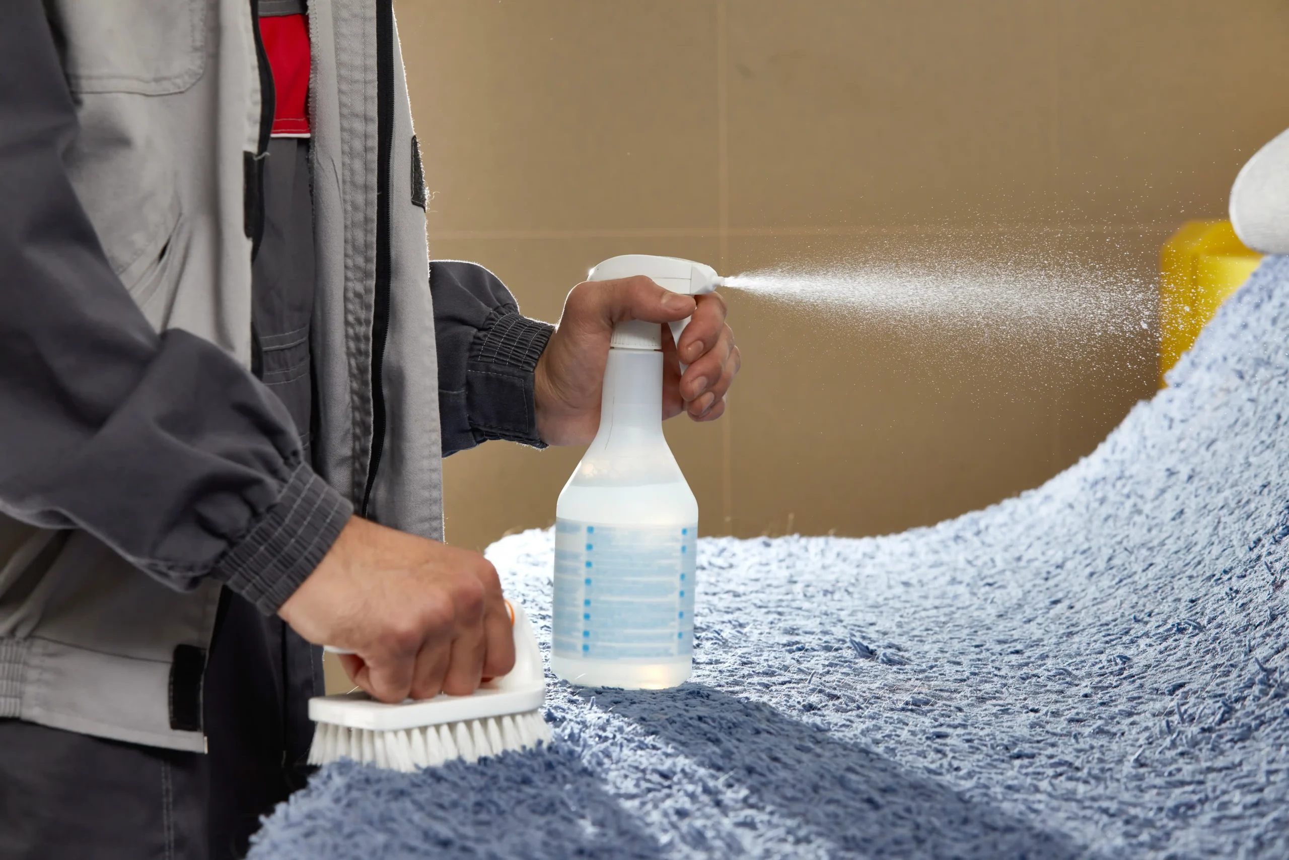 man using spray remove stain from carpet carpet cleaning service_11zon scaled